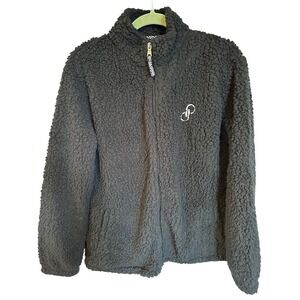 Boxercraft‎ Womens Large L Sherpa Fleece Jacket Full Zip Black Cozy